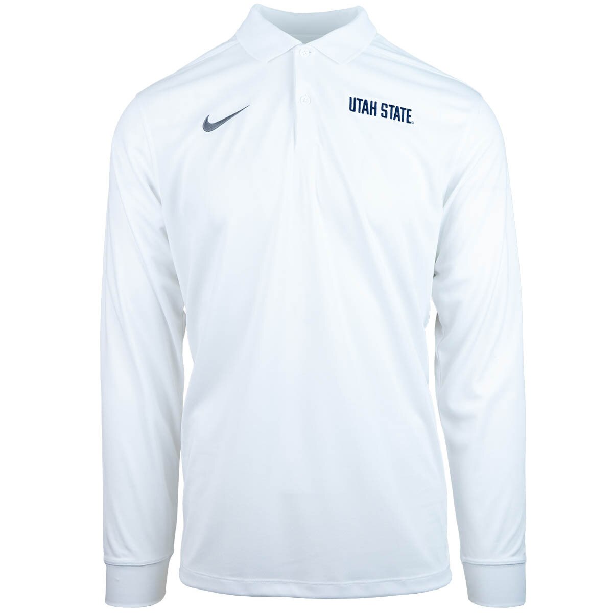 Men's Nike Utah State victory white long sleeve polo